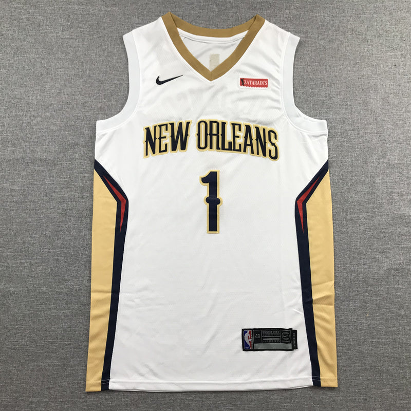 Men's New Orleans Pelicans Zion Williamson #1 White Swingman Jerseys