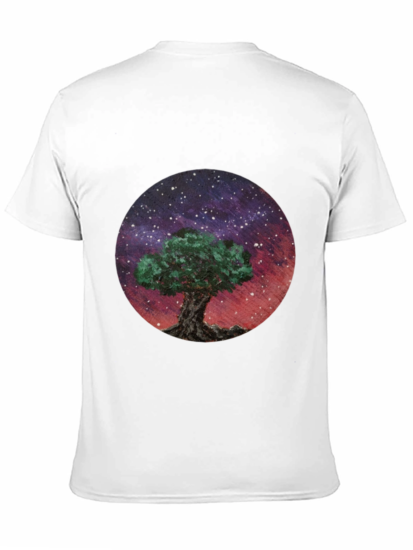 Celestial Tree Graphic Tee - Black Cotton Blend