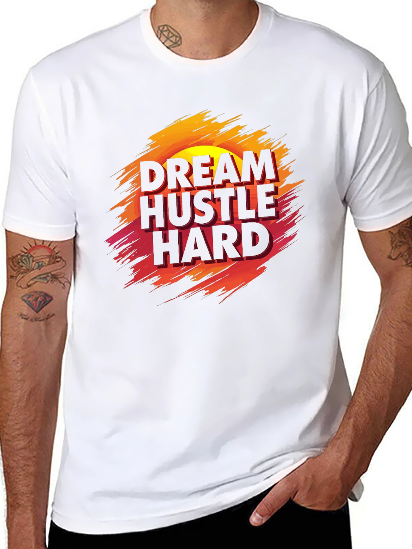 Dream Hustle Hard Graphic Tee - Black