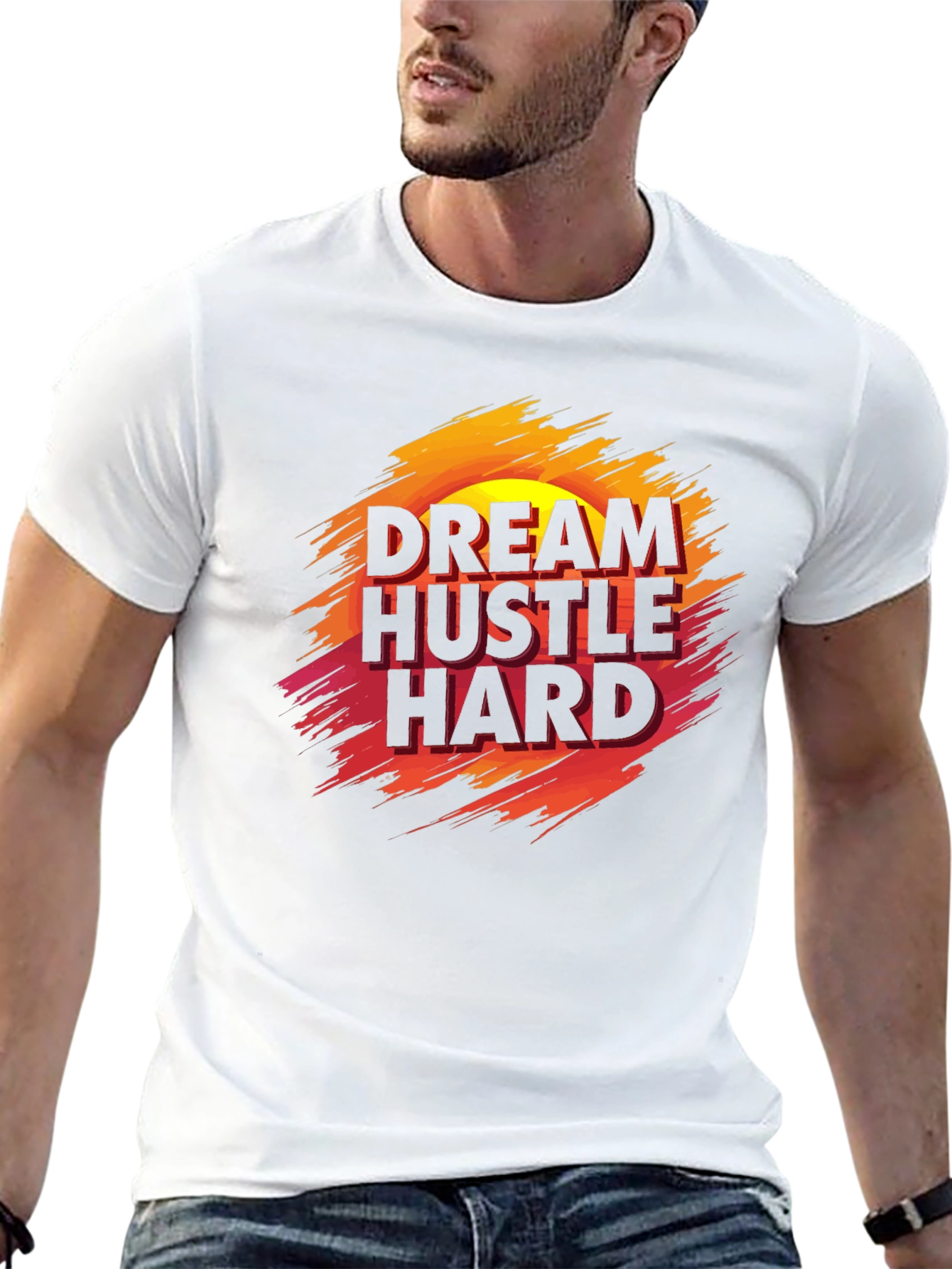 Dream Hustle Hard Graphic Tee - Black