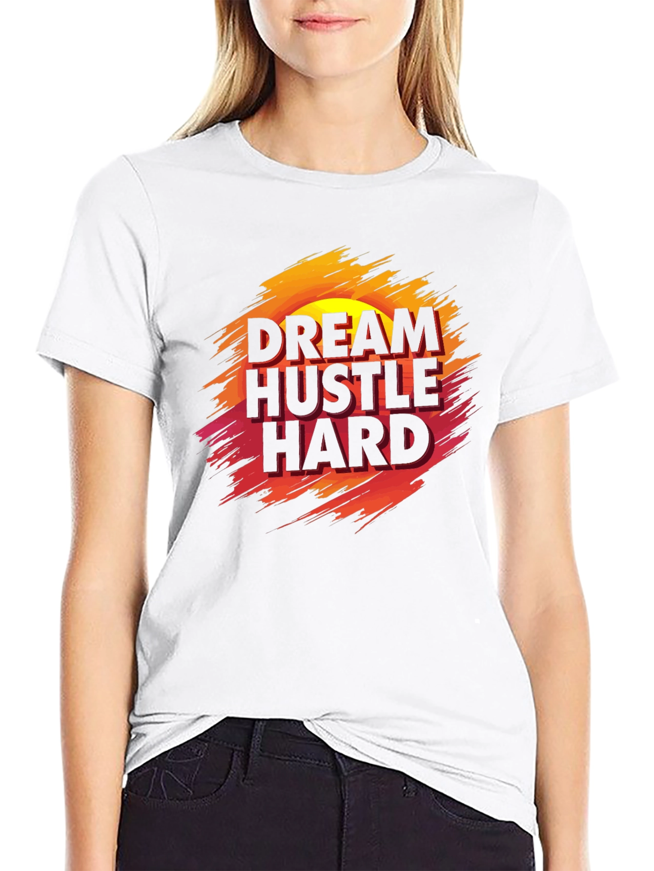 Dream Hustle Hard Graphic Tee - Black