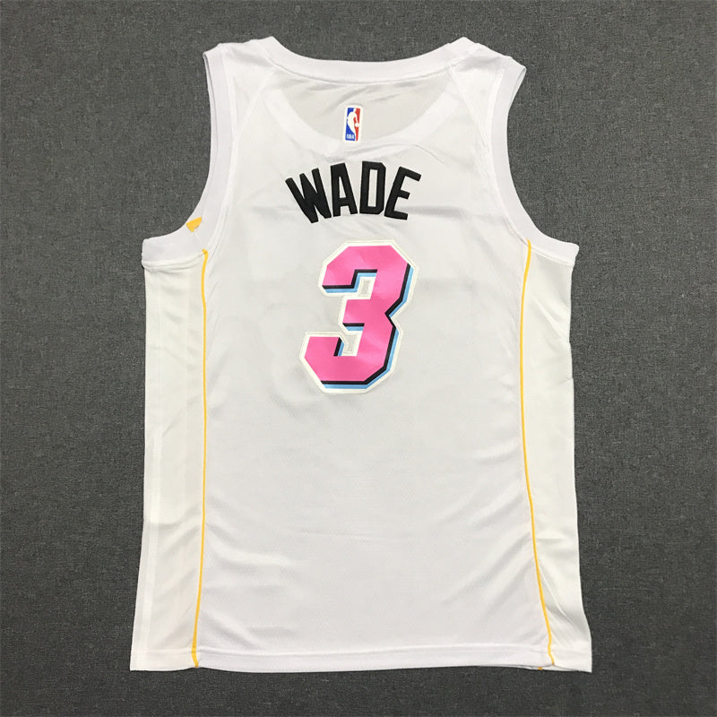 Men's Miami Heat Dwyane Wade #3 White Swingman Jerseys - City Edition