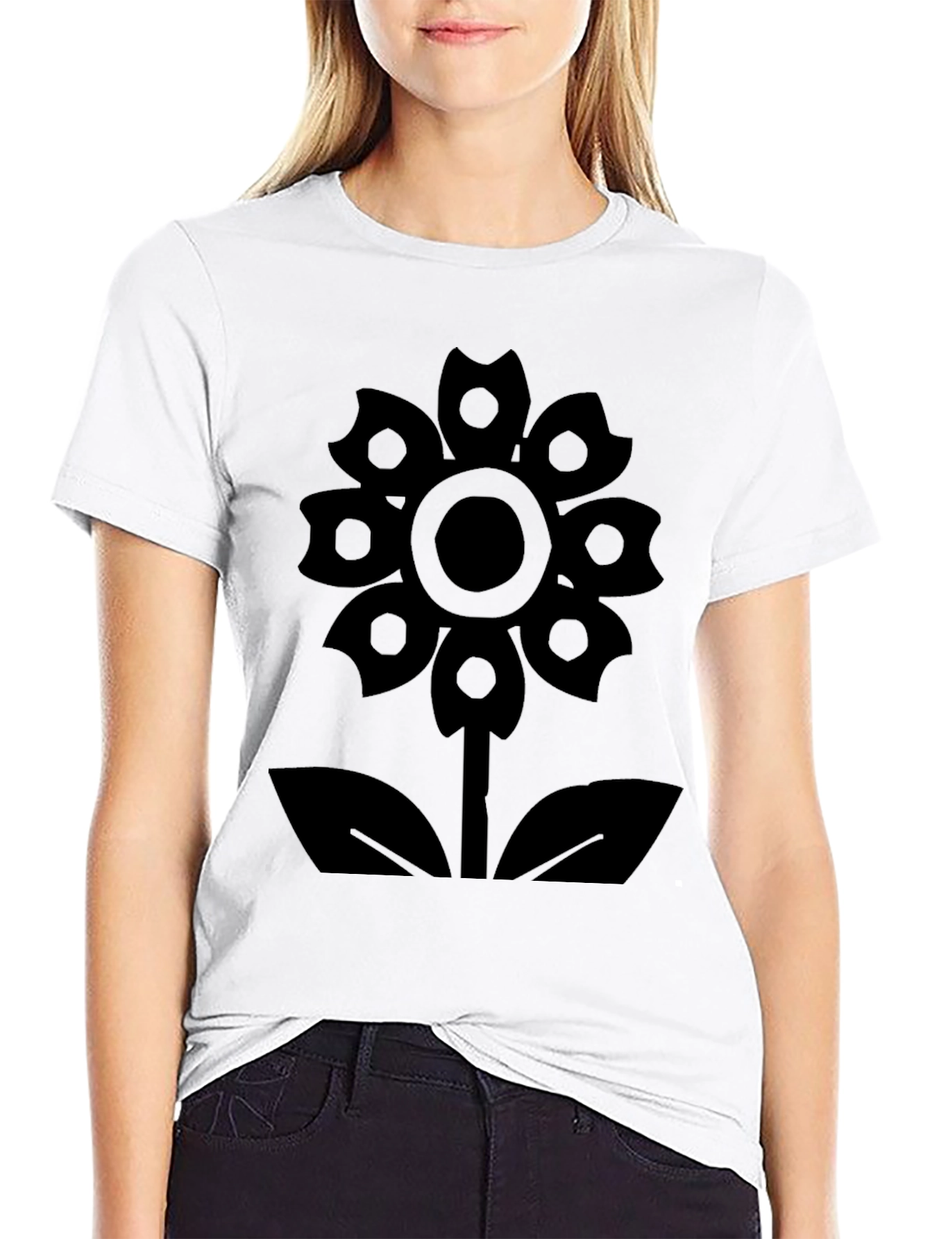 Flower Power Black Graphic Tee