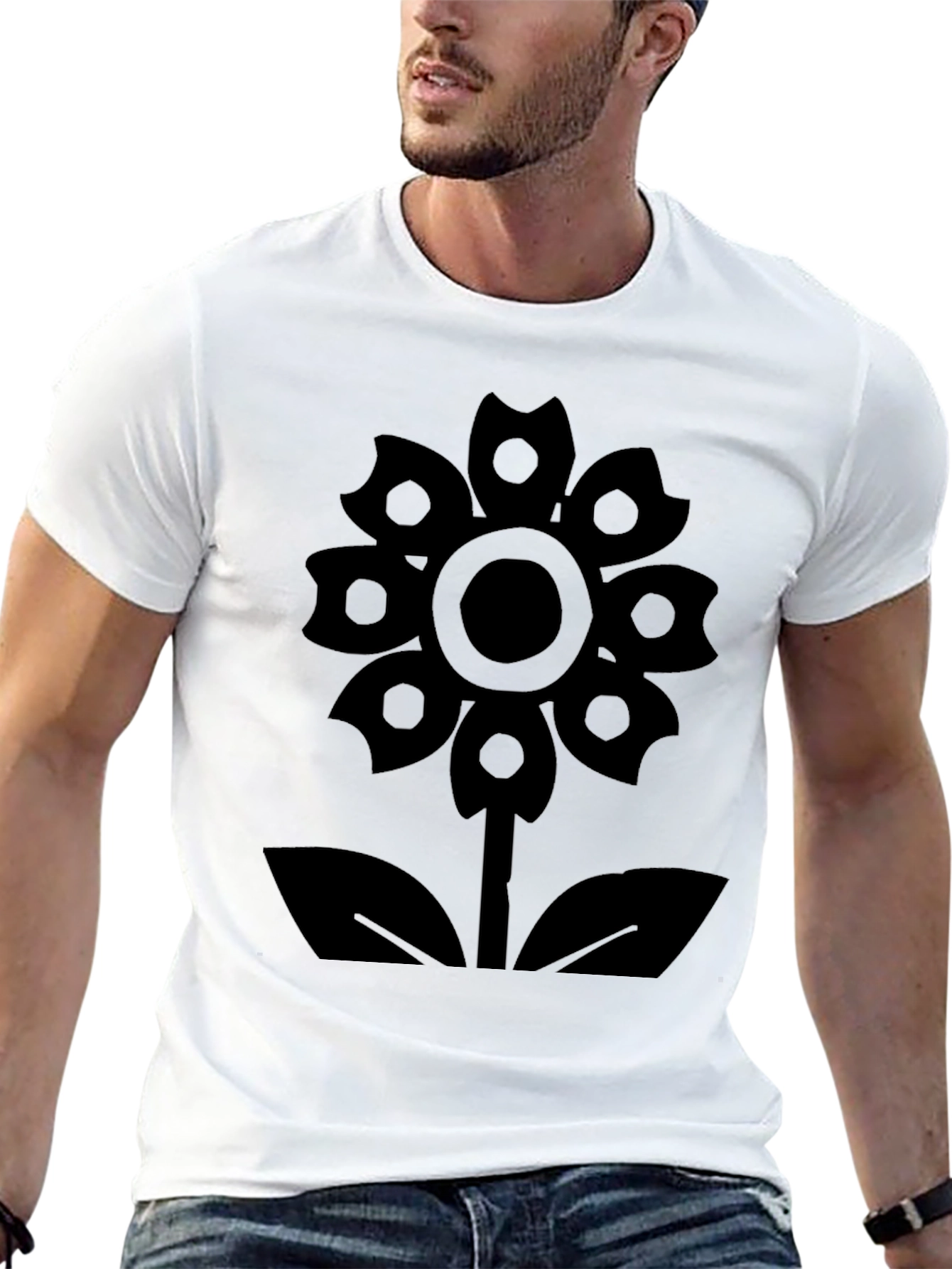 Flower Power Black Graphic Tee