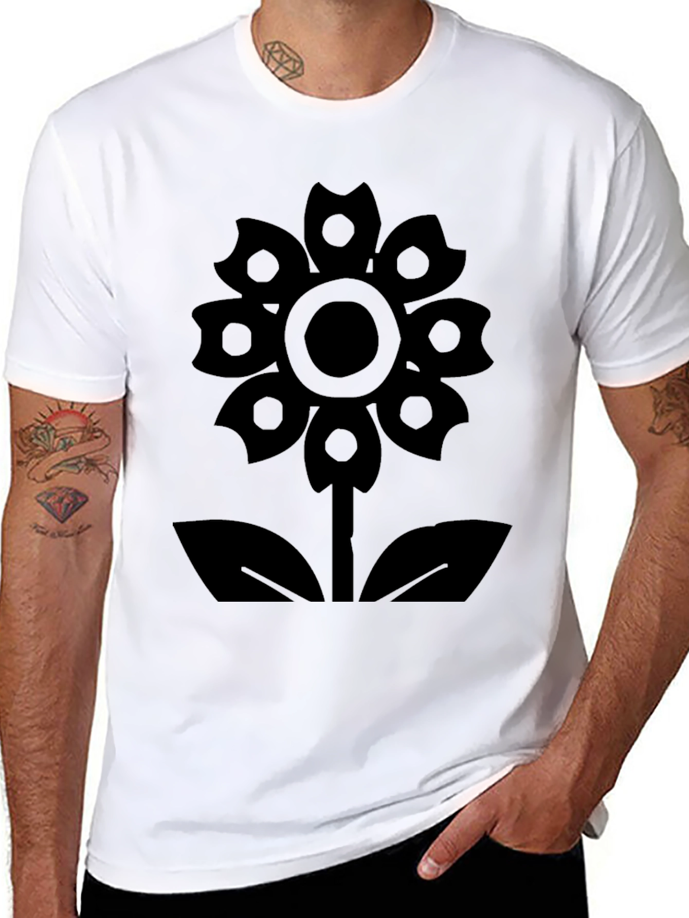 Flower Power Black Graphic Tee