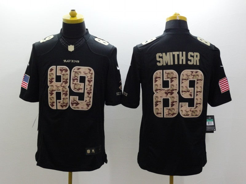 Men's Baltimore Ravens Steve Smith Sr #89 Black Game Player Jerseys