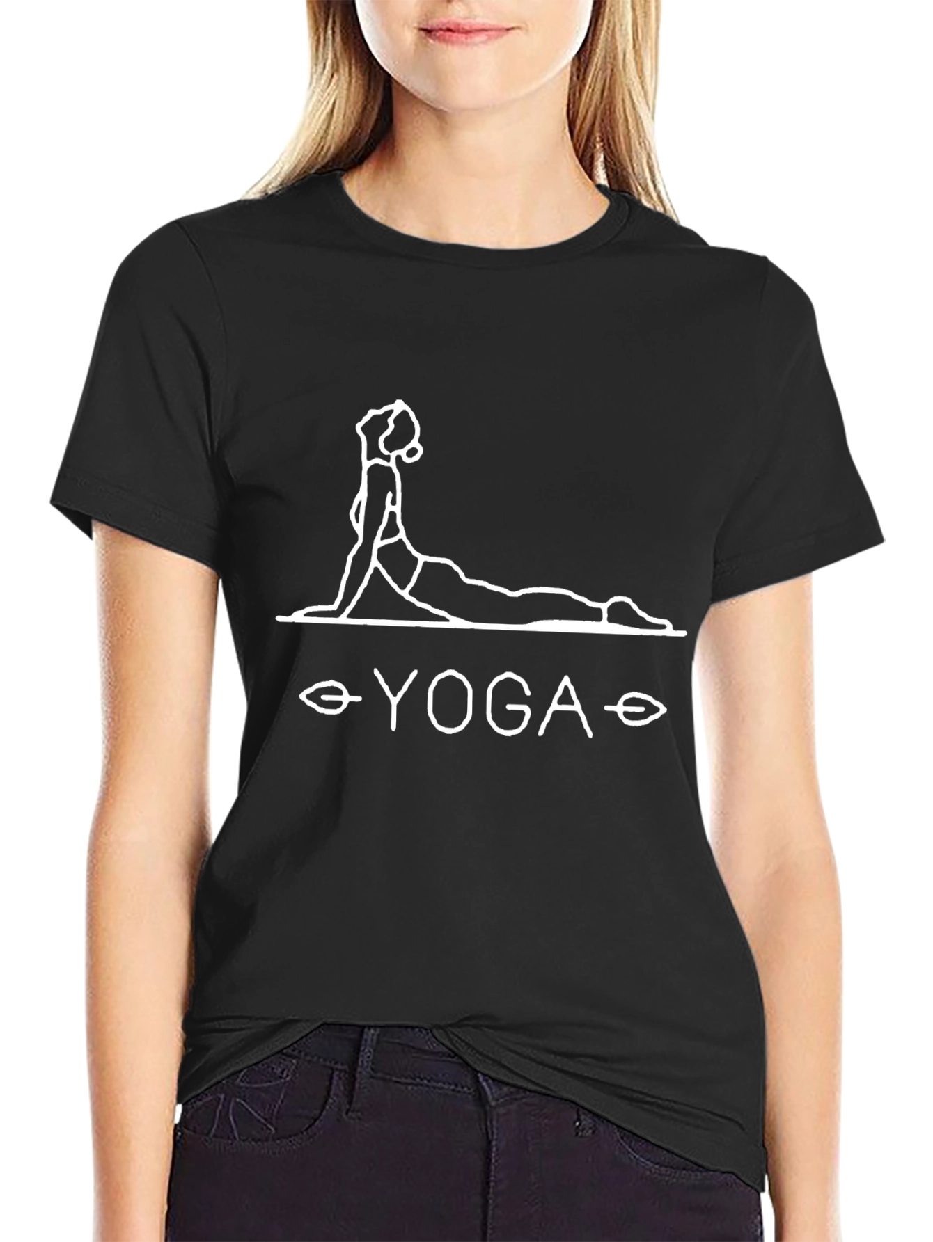 Yoga Pose Graphic Tee - Black