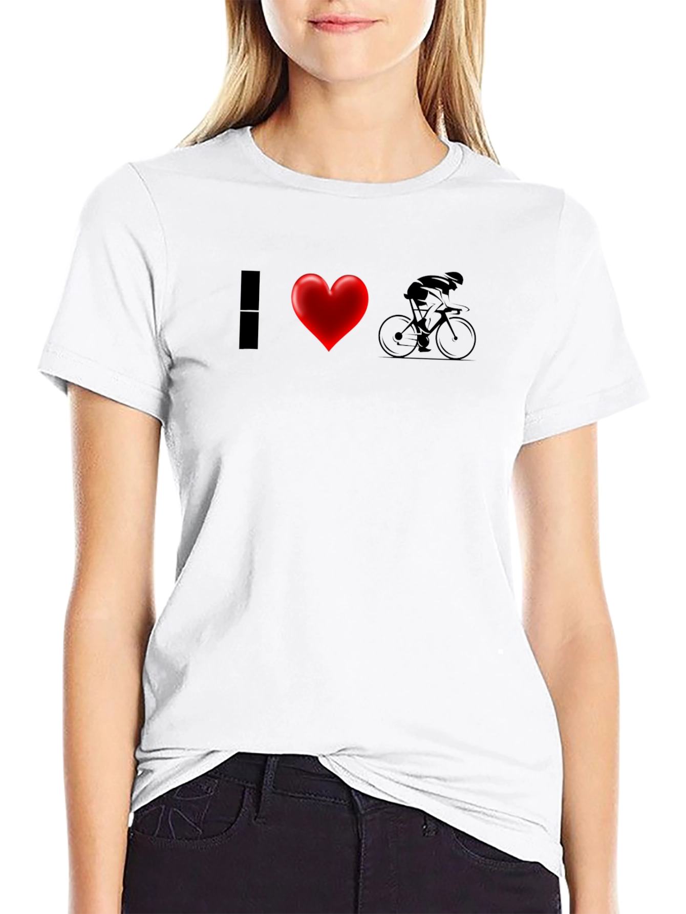 I Heart Cycling T-Shirt - Black Sporty