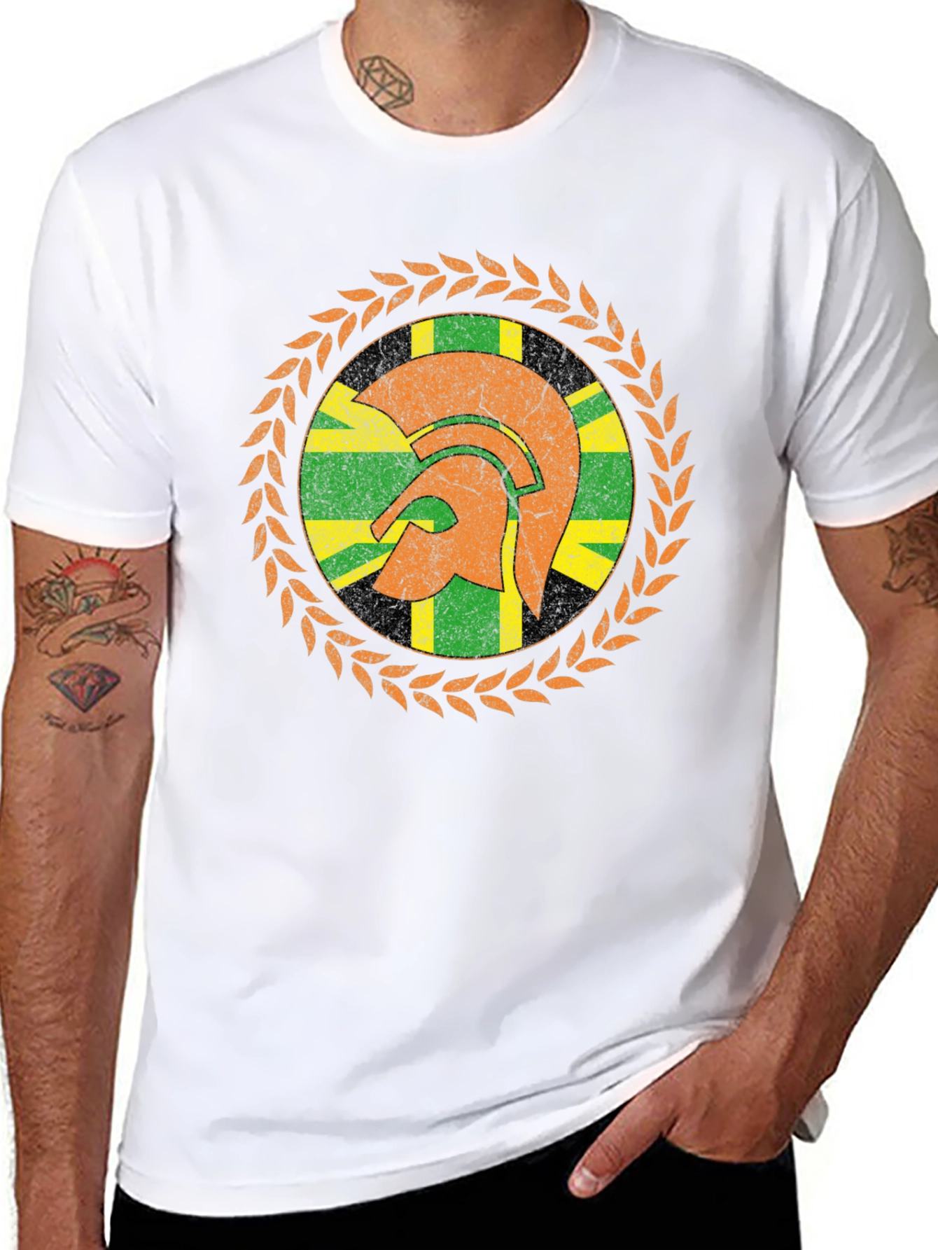 Spartan Helmet Graphic Tee - Reggae Style