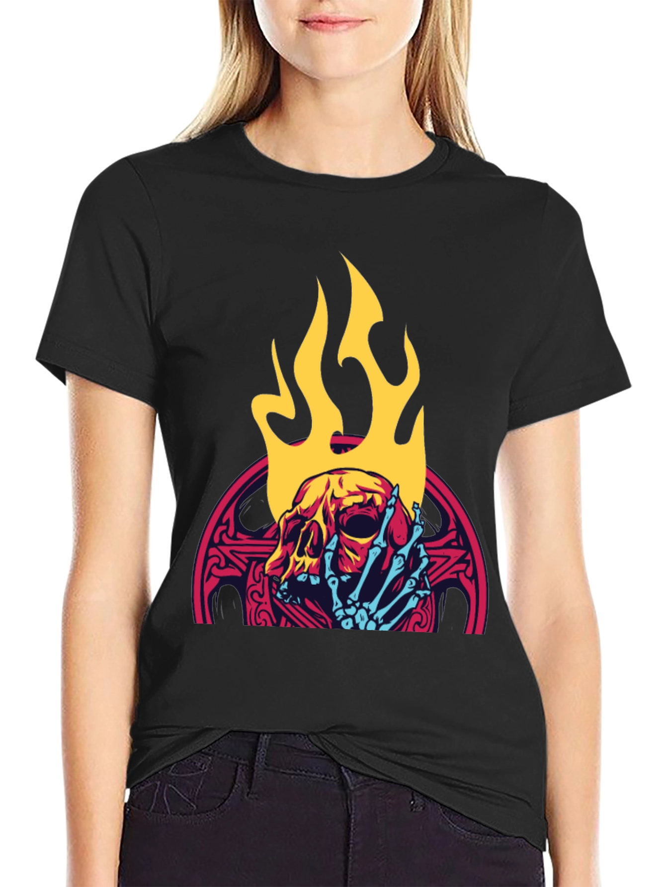 Skull & Flames Graphic Tee - Cool & Edgy