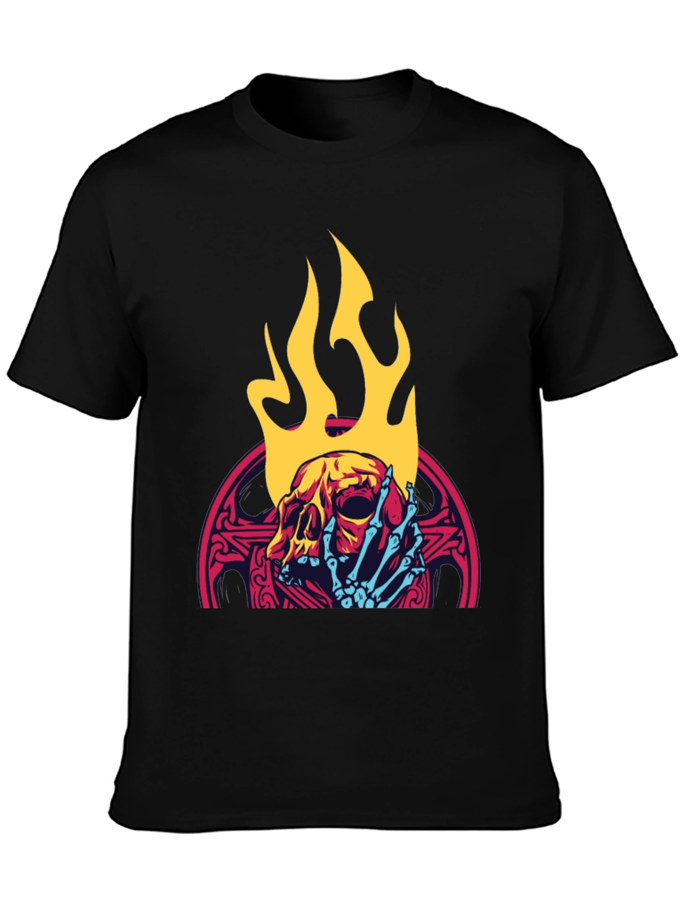 Skull & Flames Graphic Tee - Cool & Edgy