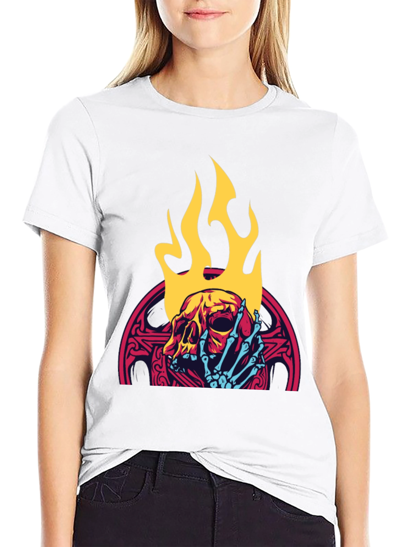 Skull & Flames Graphic Tee - Cool & Edgy