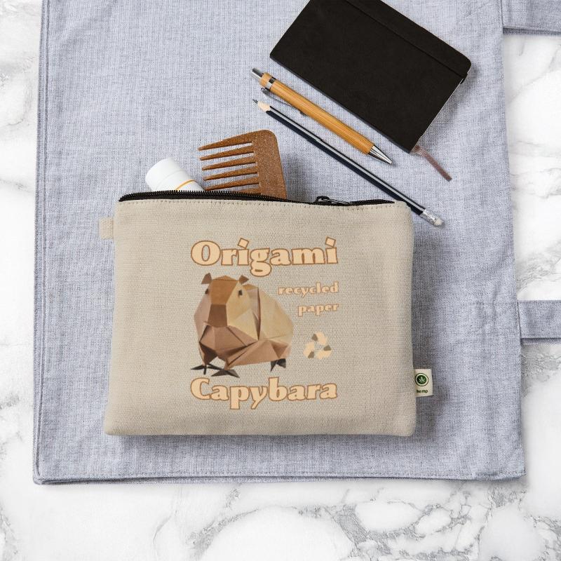 Ecology Capybara Origami from recycled paper.