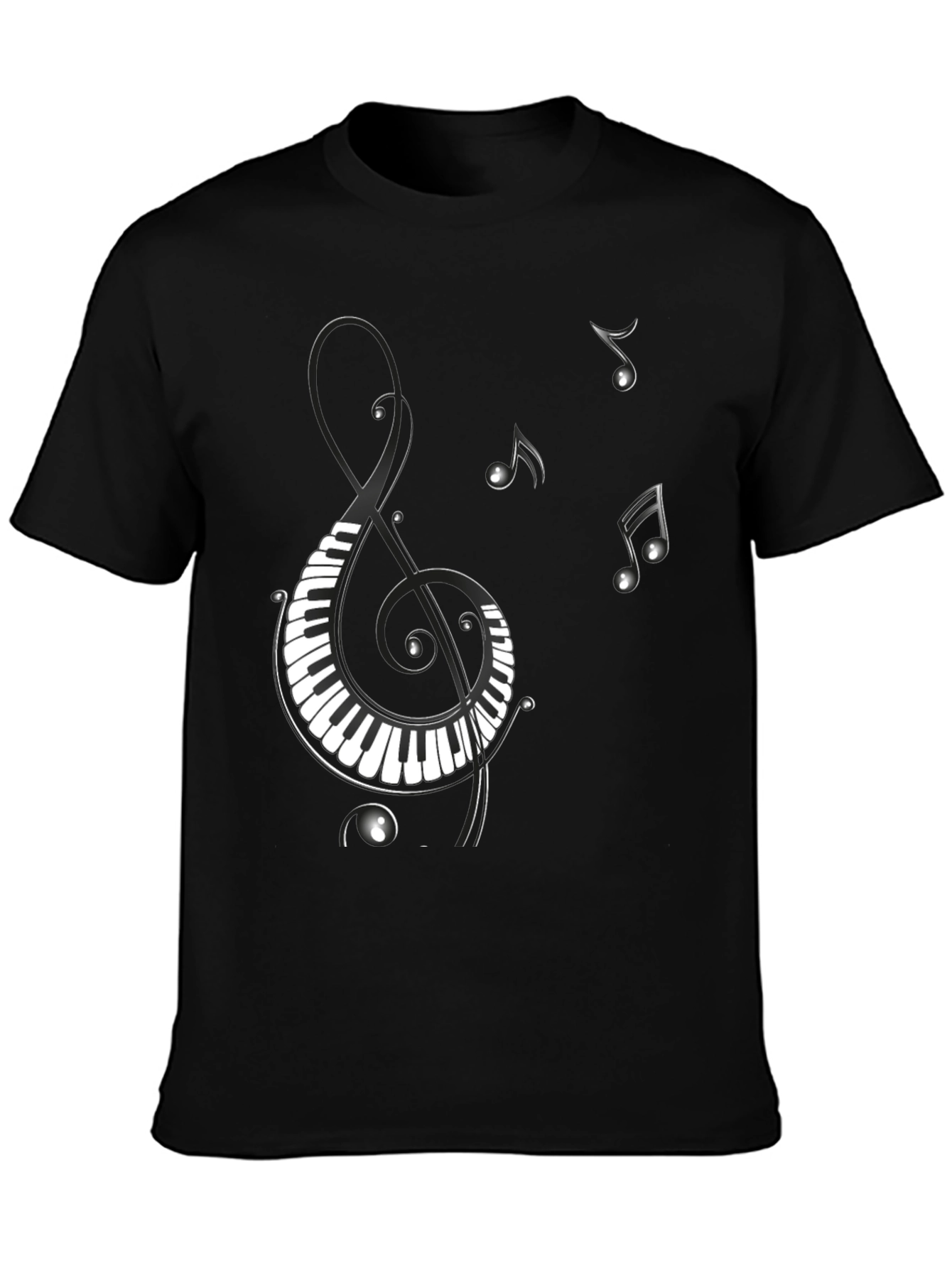 Musical Notes Piano Treble Clef Graphic T-Shirt