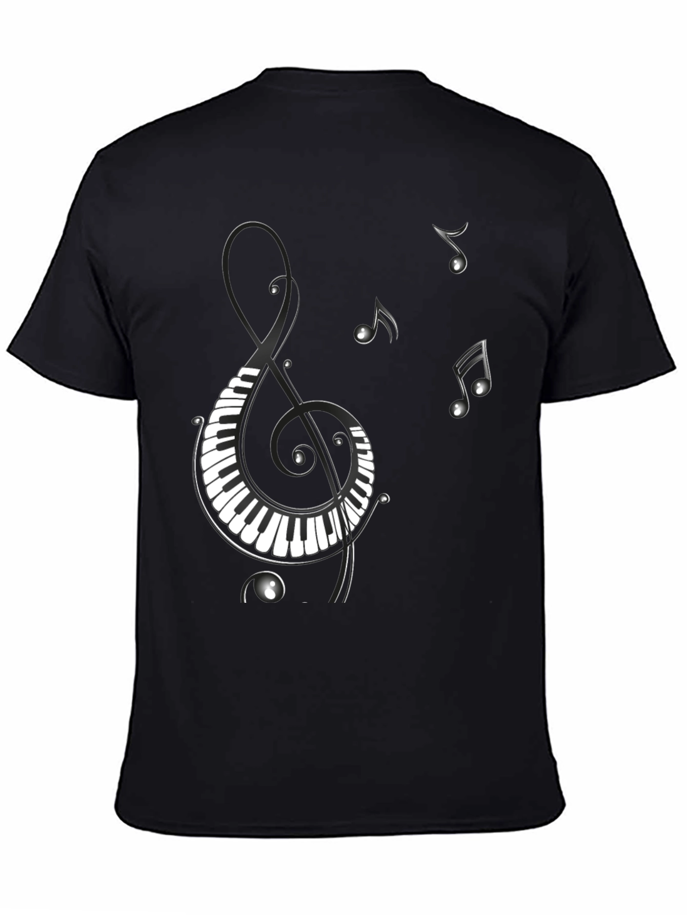 Musical Notes Piano Treble Clef Graphic T-Shirt