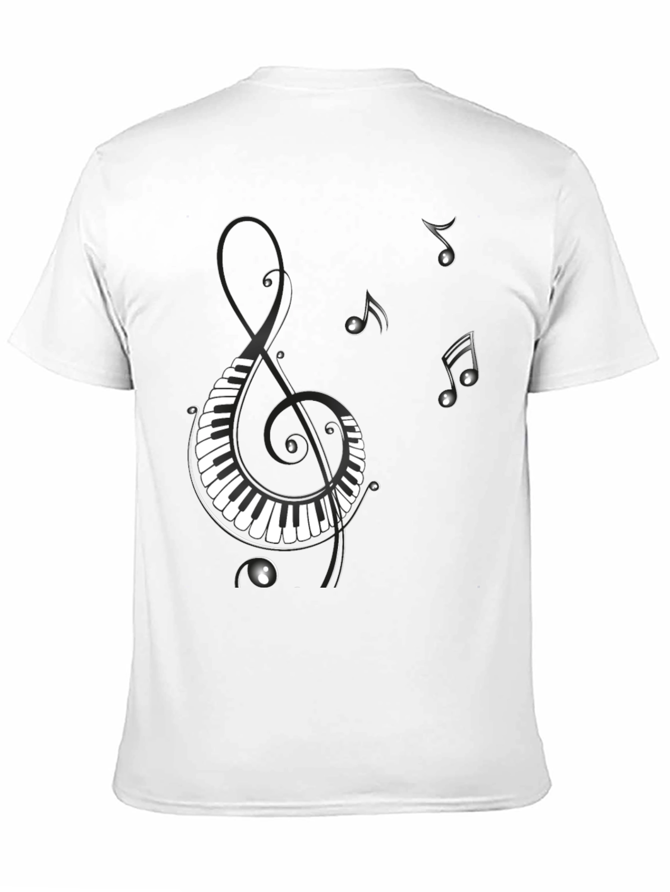 Musical Notes Piano Treble Clef Graphic T-Shirt