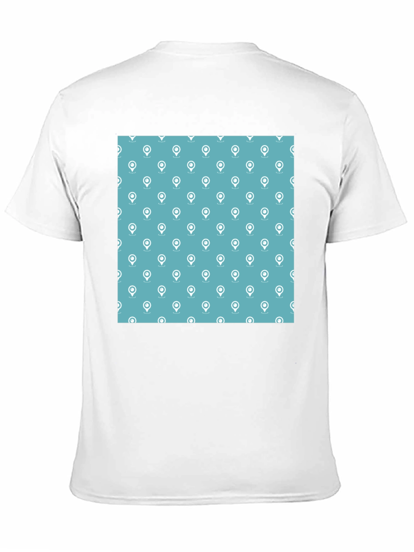 Stylish Location Pattern Black T-Shirt