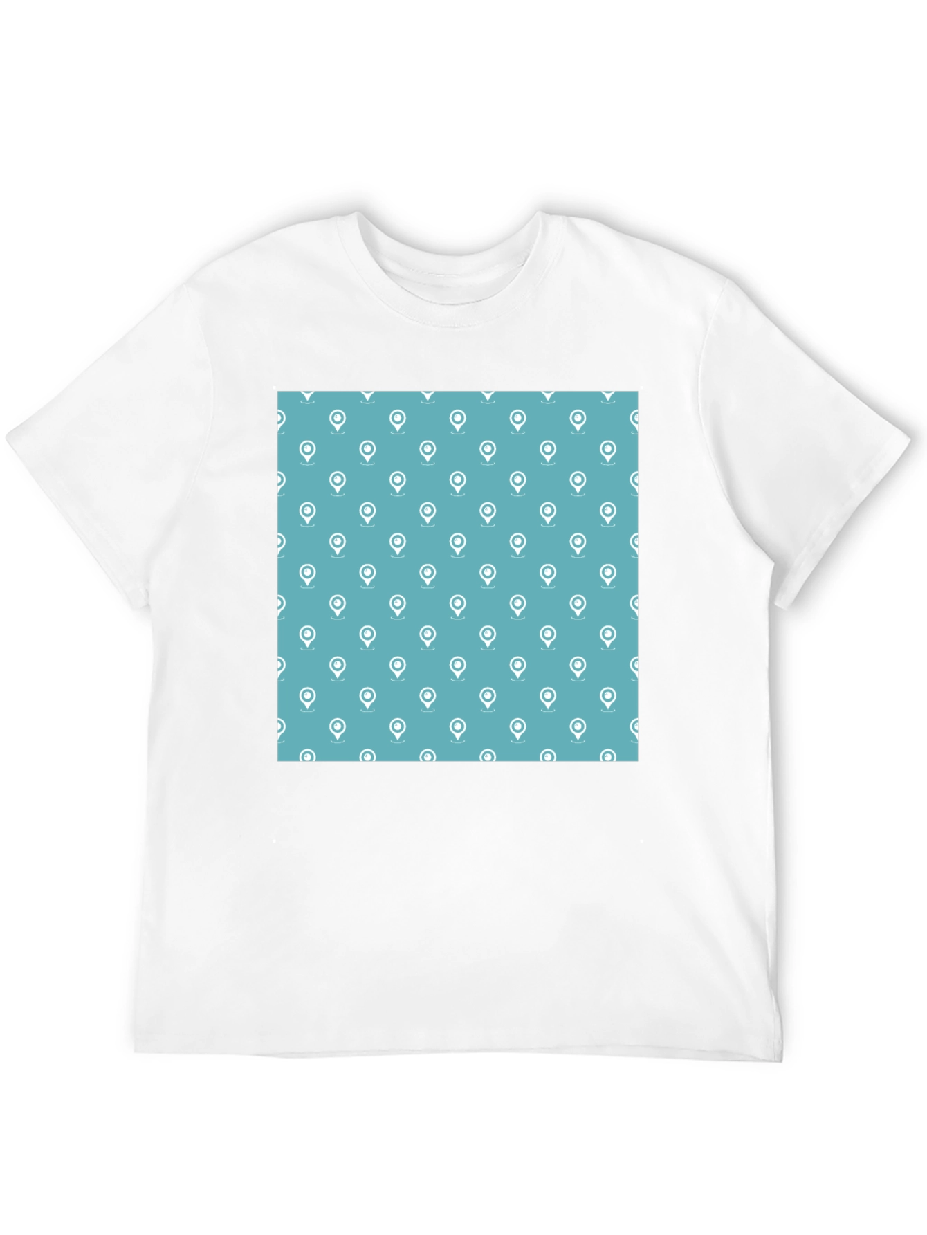 Stylish Location Pattern Black T-Shirt