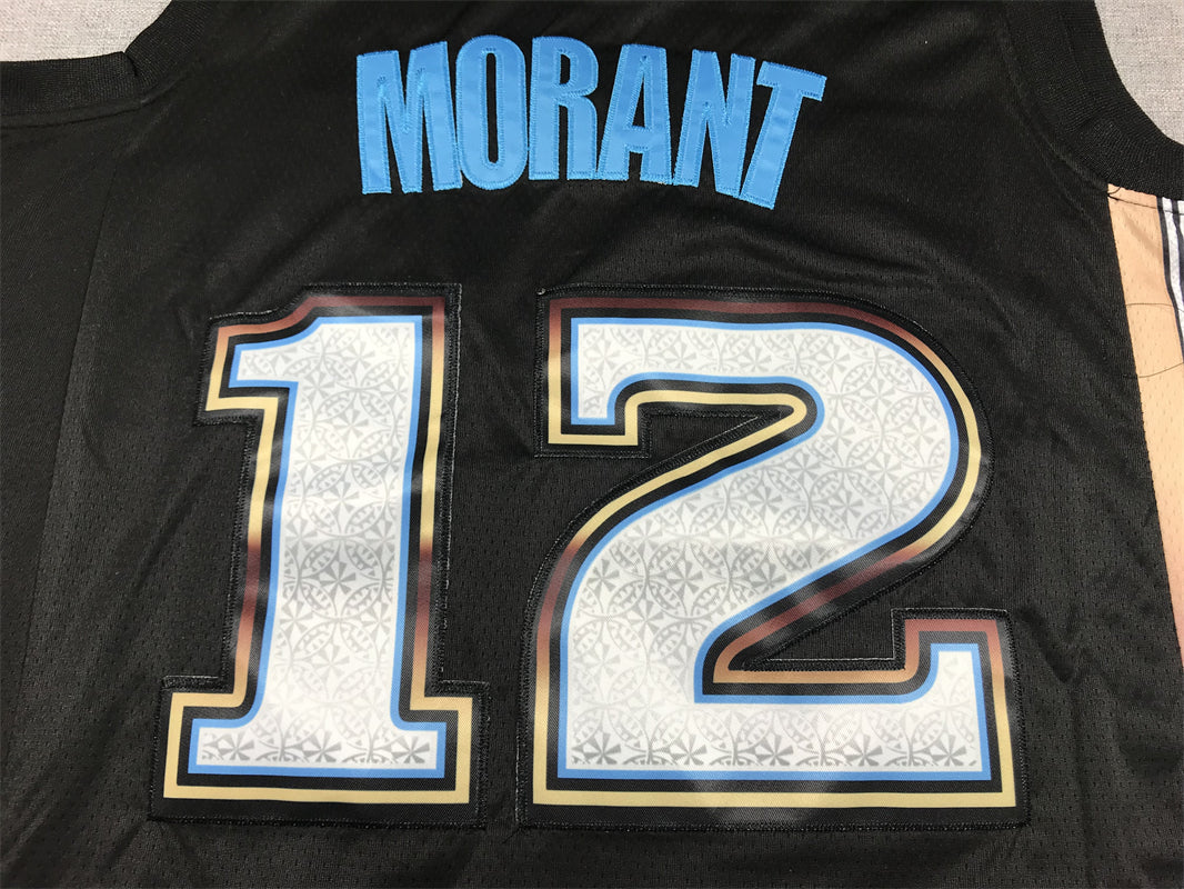 Men's Memphis Grizzlies Ja Morant #12 Black 2022/23 Swingman Jerseys - City Edition