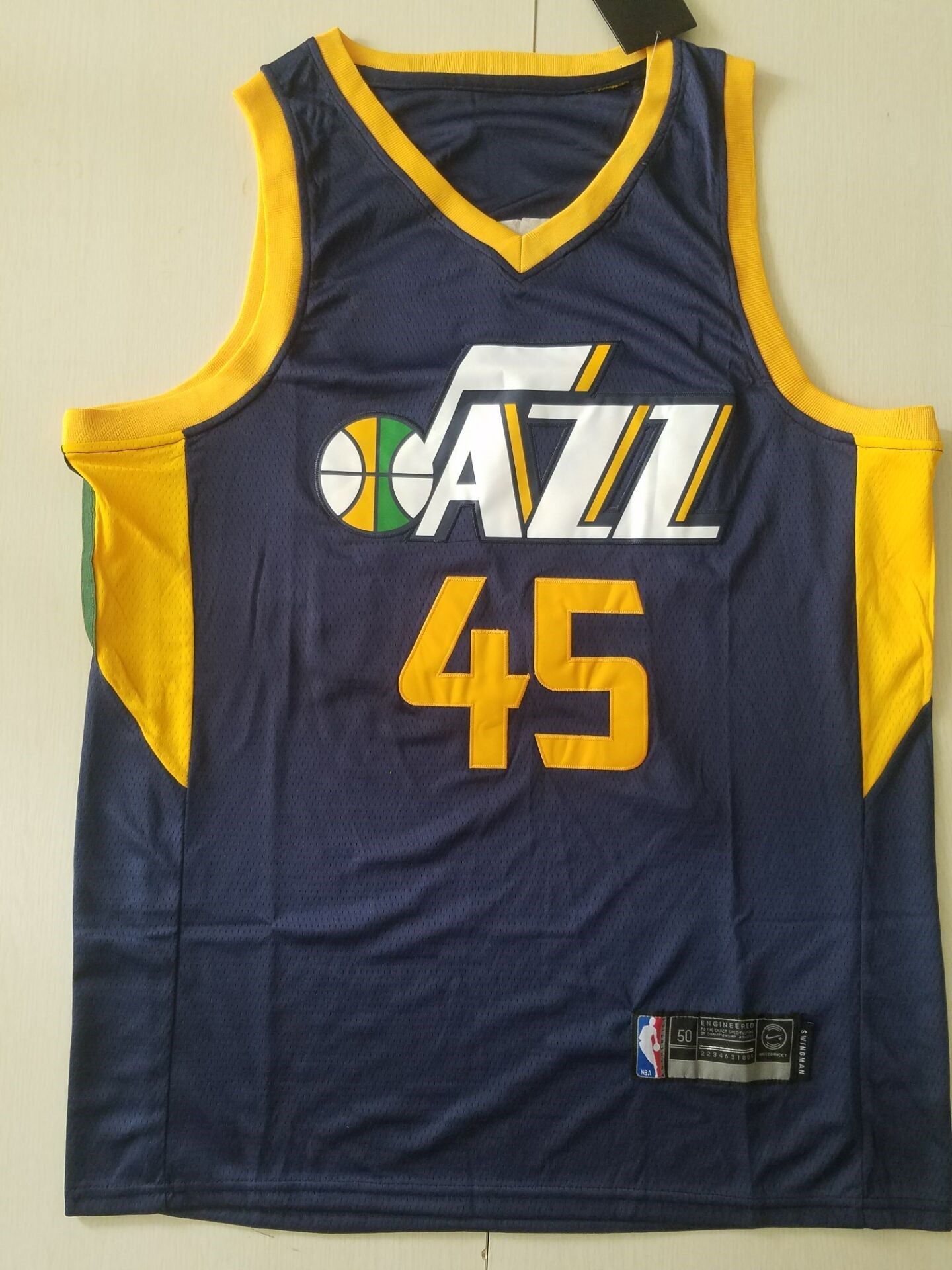Men's Utah Jazz Donovan Mitchell #45 Navy Replica Swingman Jerseys