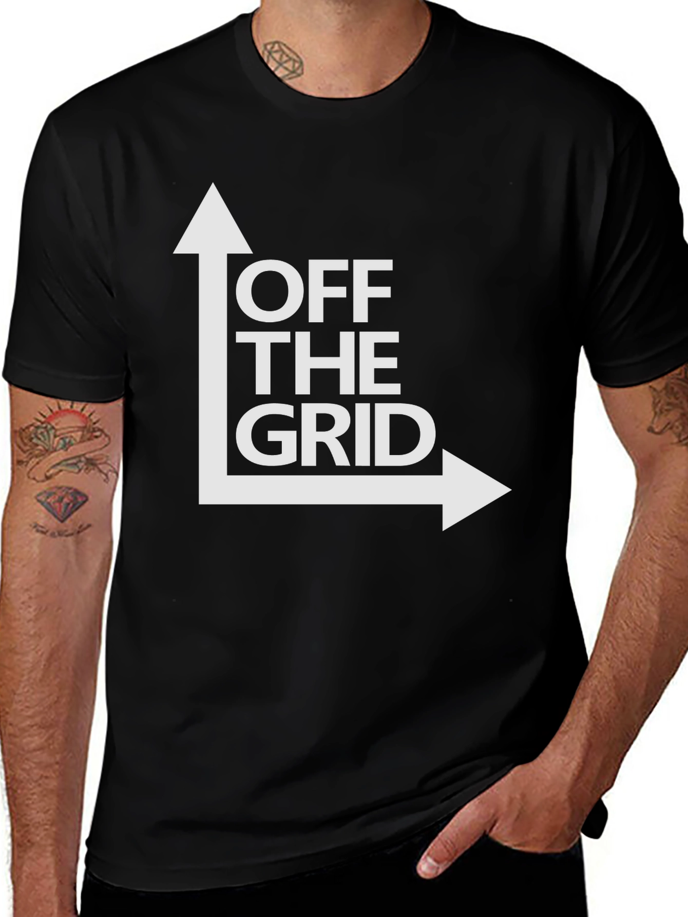 Off The Grid Graphic T-Shirt - Black Cotton Tee