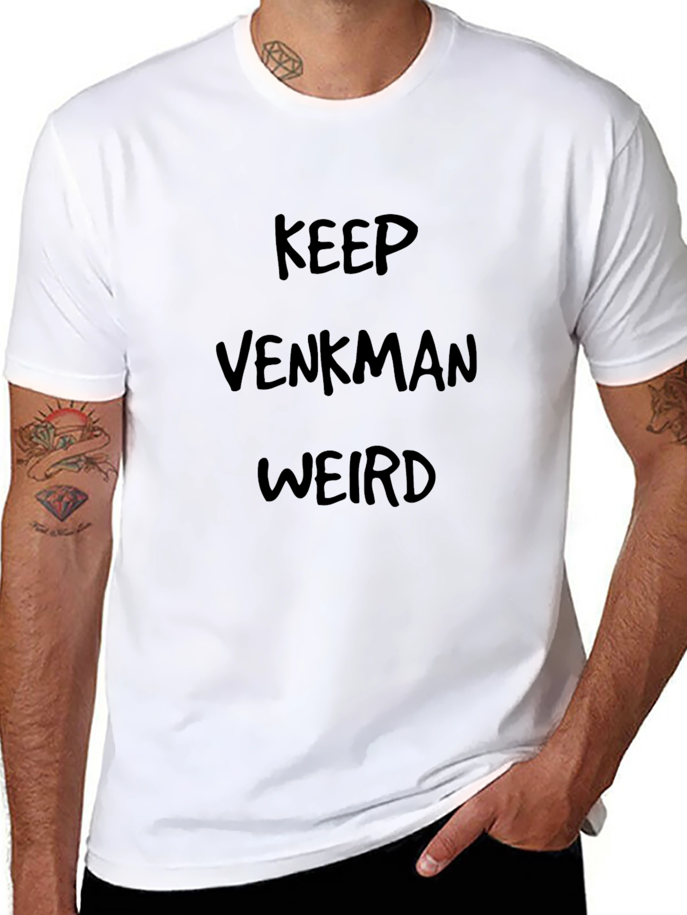 Keep Venkman Weird Graphic Tee - Black Cotton T-Shirt