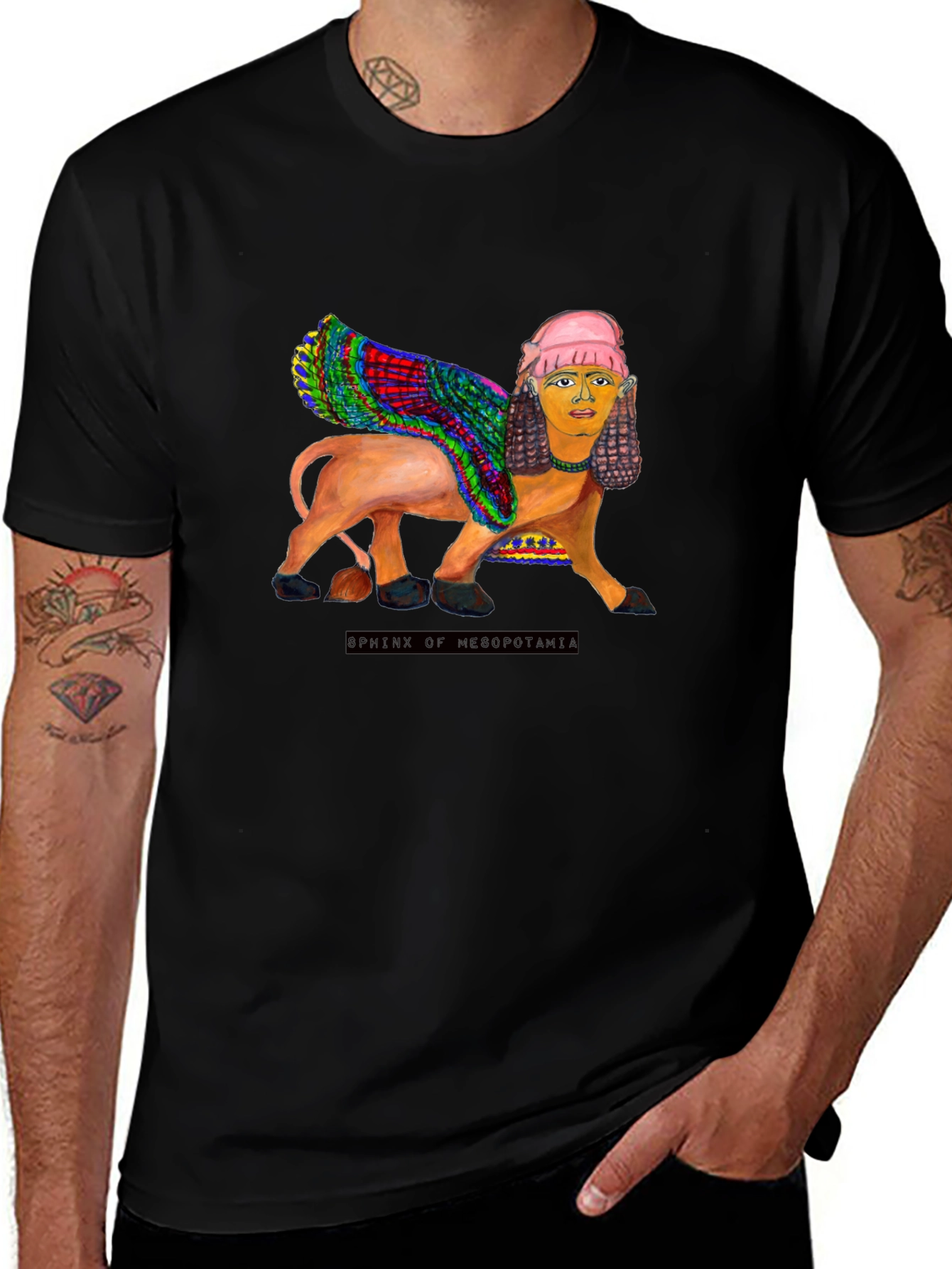 Sphinx of Mesopotamia Graphic Tee - Unique Art T-Shirt