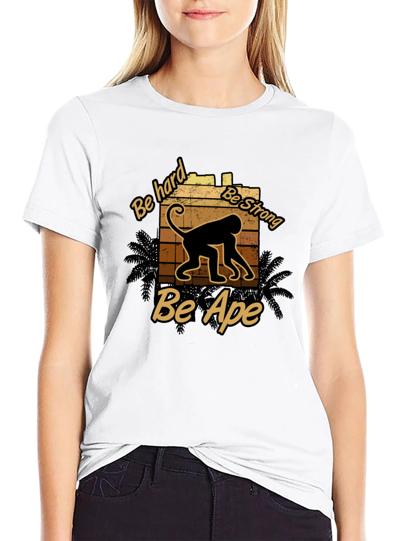Be Hard Be Strong Be Ape Graphic T-Shirt