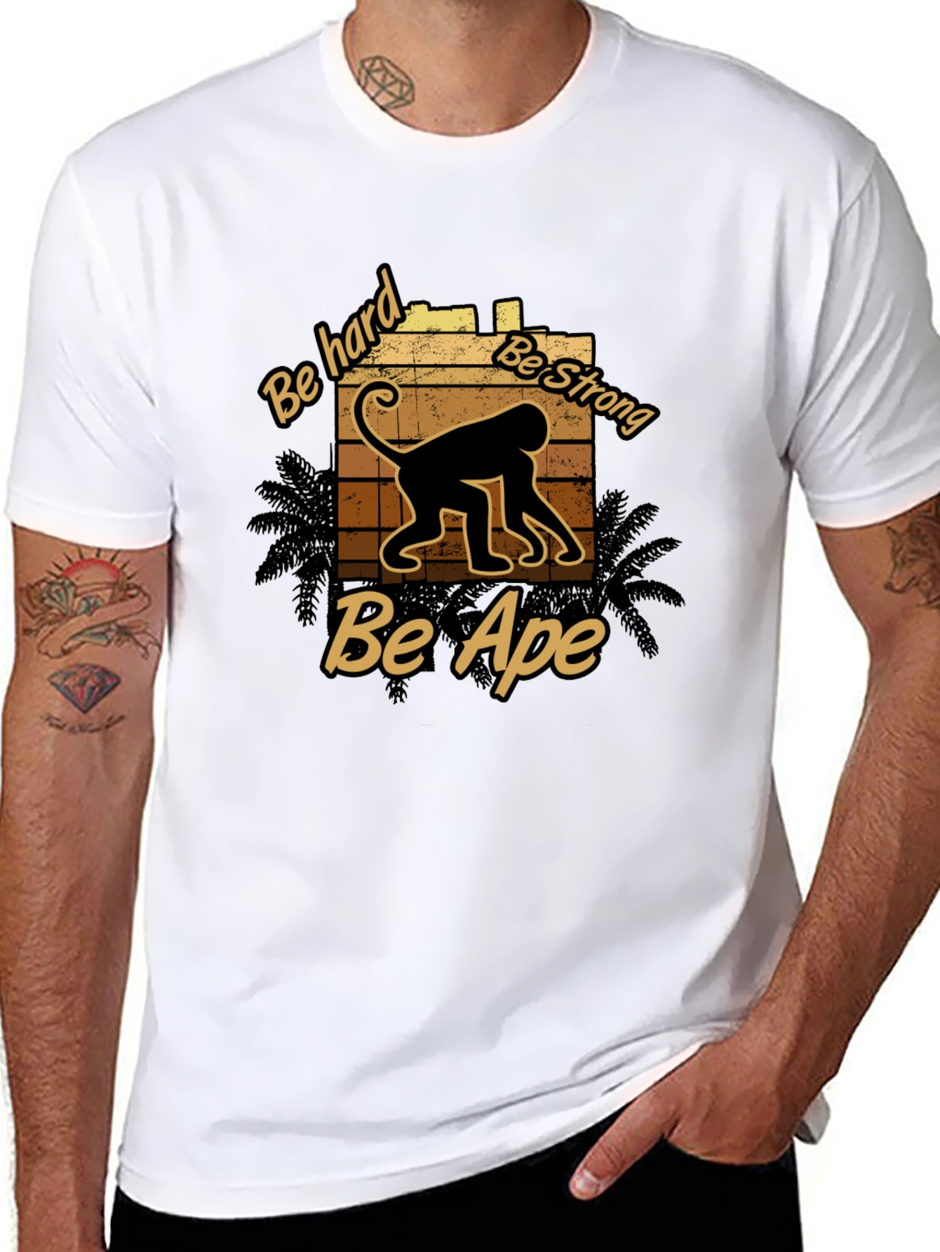 Be Hard Be Strong Be Ape Graphic T-Shirt