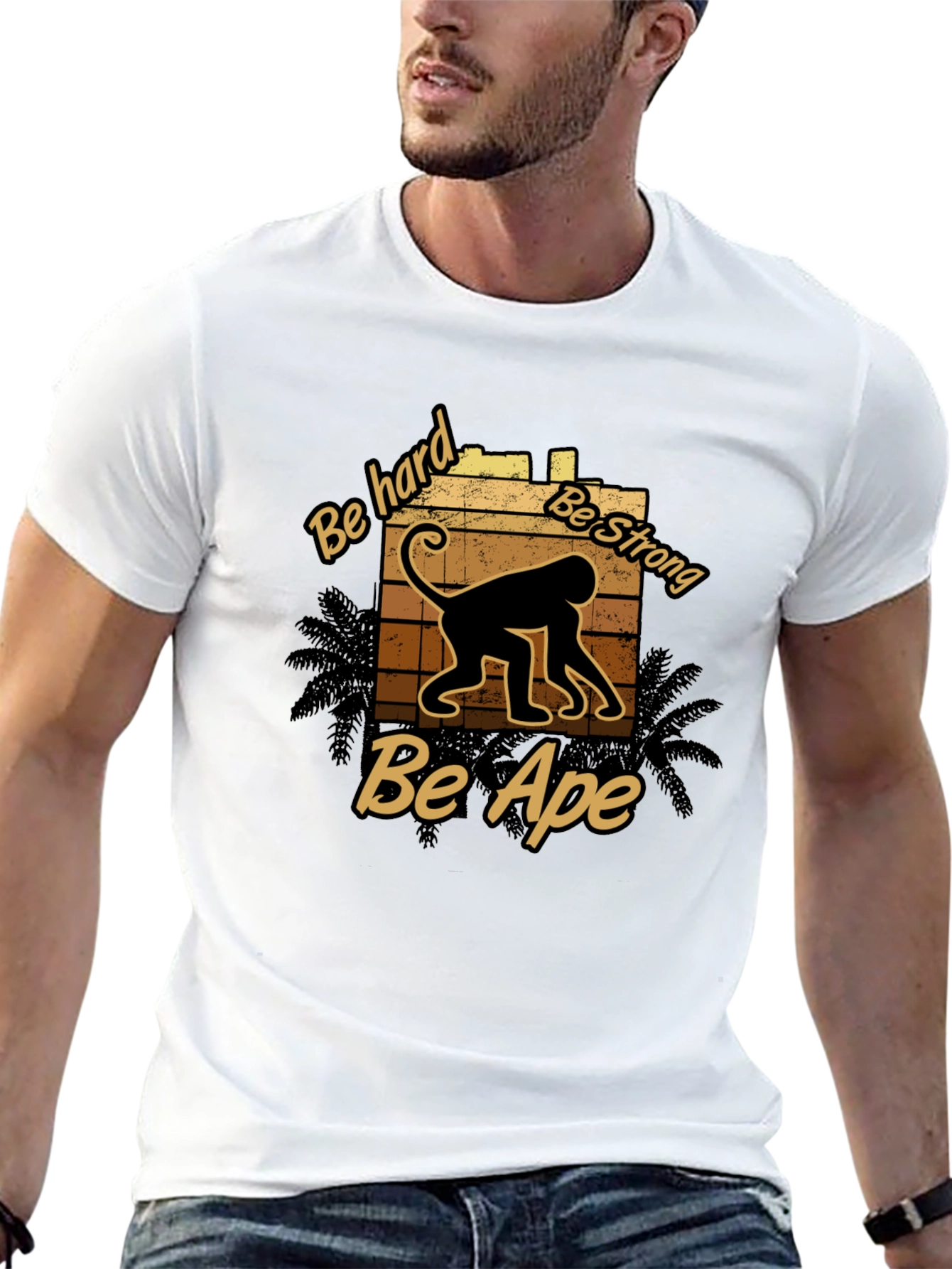 Be Hard Be Strong Be Ape Graphic T-Shirt