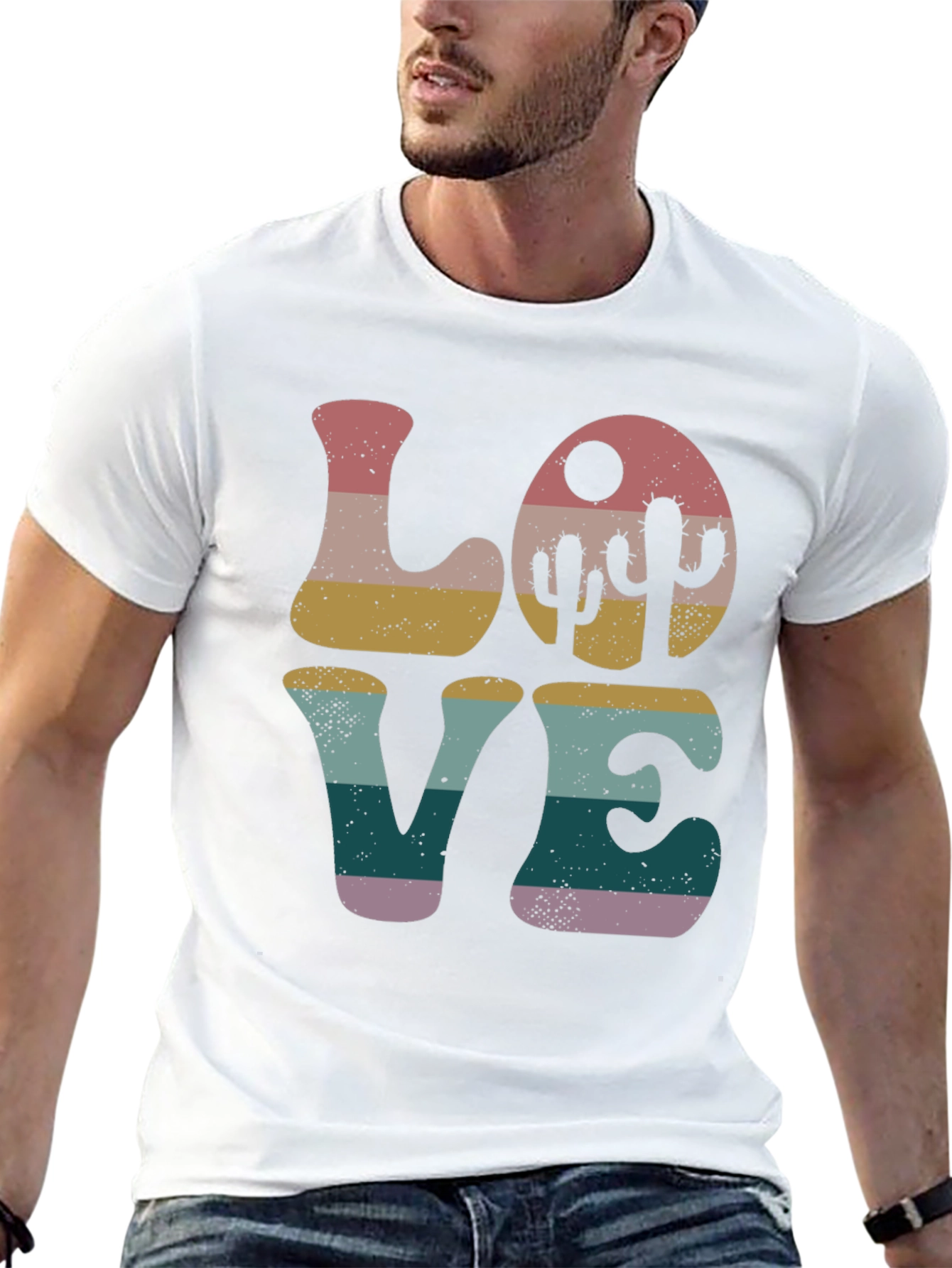 Retro Desert Love Cactus Graphic Tee