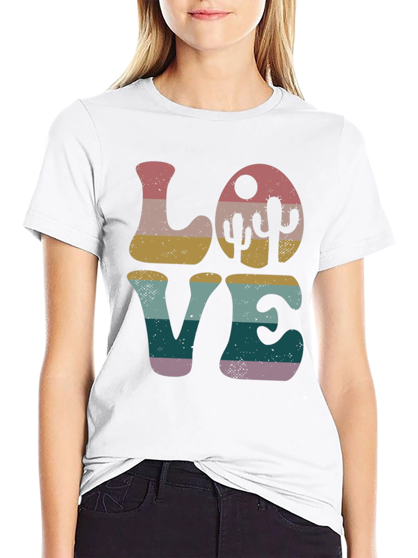 Retro Desert Love Cactus Graphic Tee