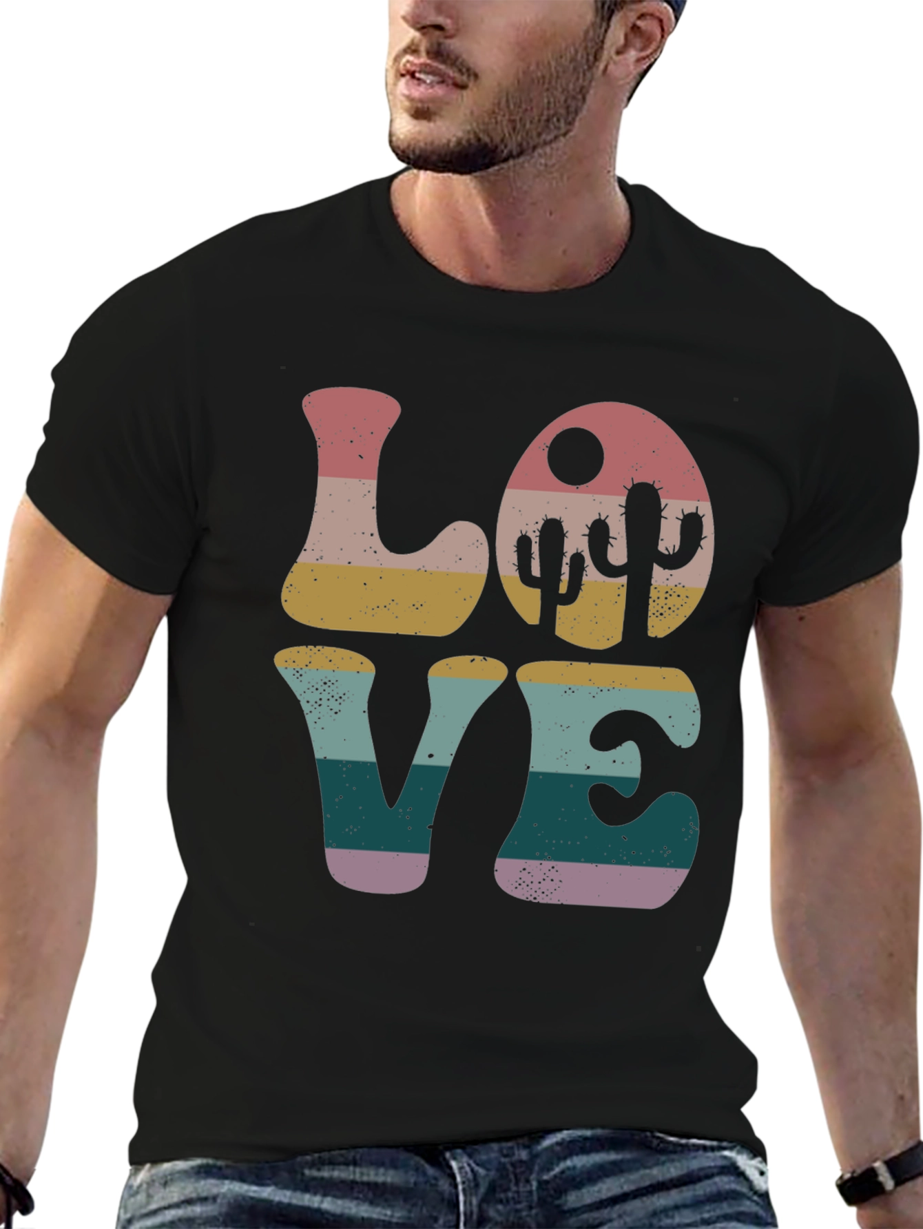Retro Desert Love Cactus Graphic Tee