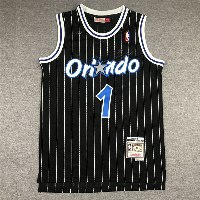 Men's Orlando Magic Penny Hardaway #1 Black Hardwood Classics Swingman Jerseys