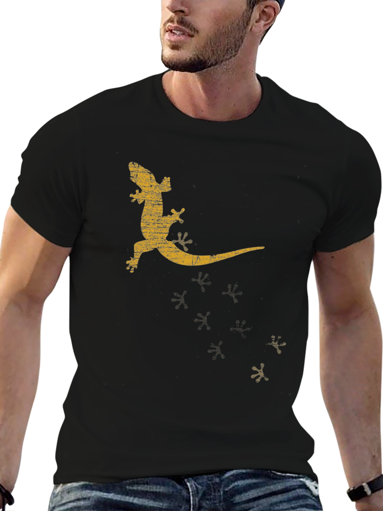 Cool Lizard Graphic Tee - Mens Black T-Shirt
