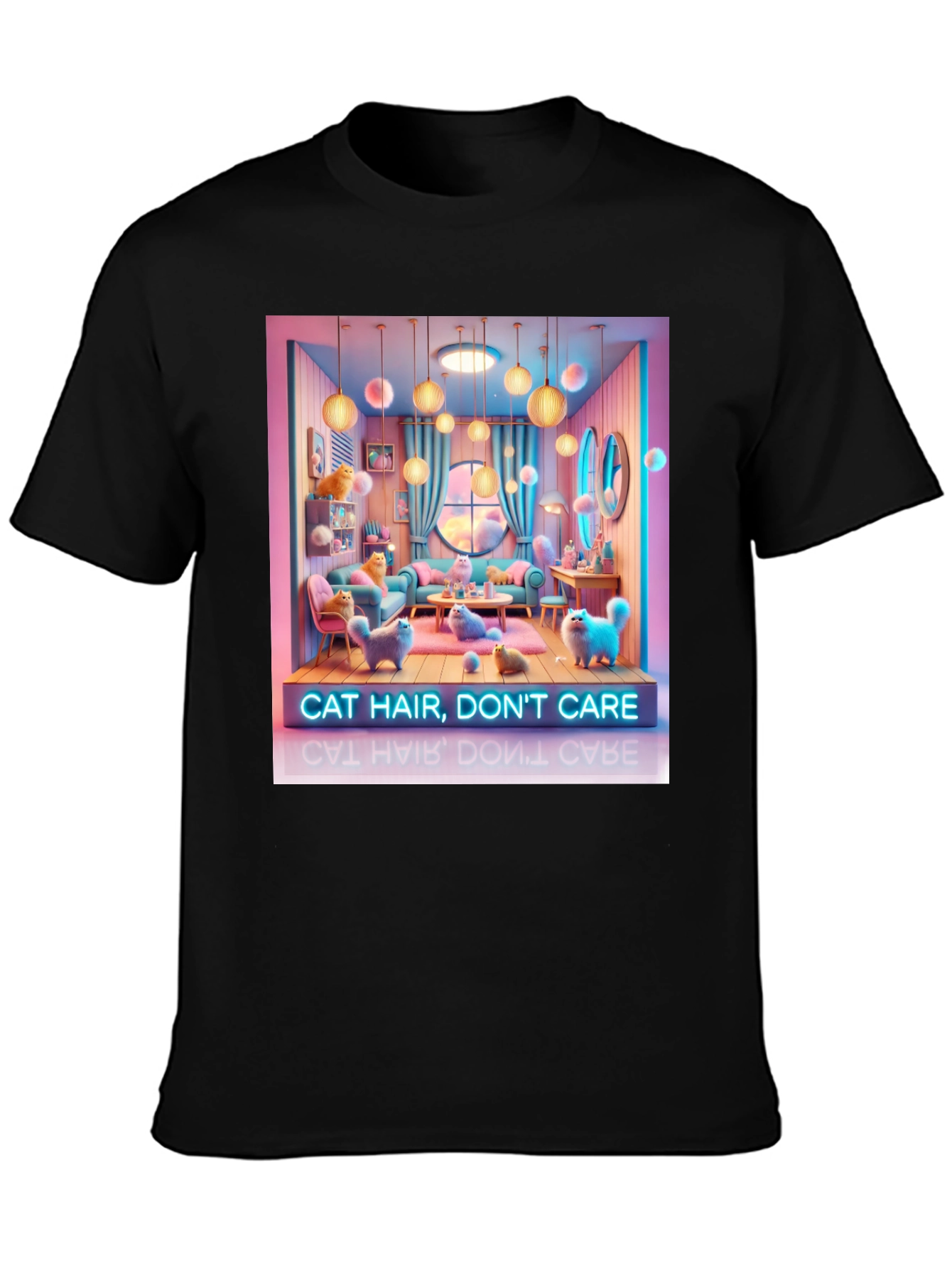 Cat Hair Dont Care Graphic Tee - Unisex