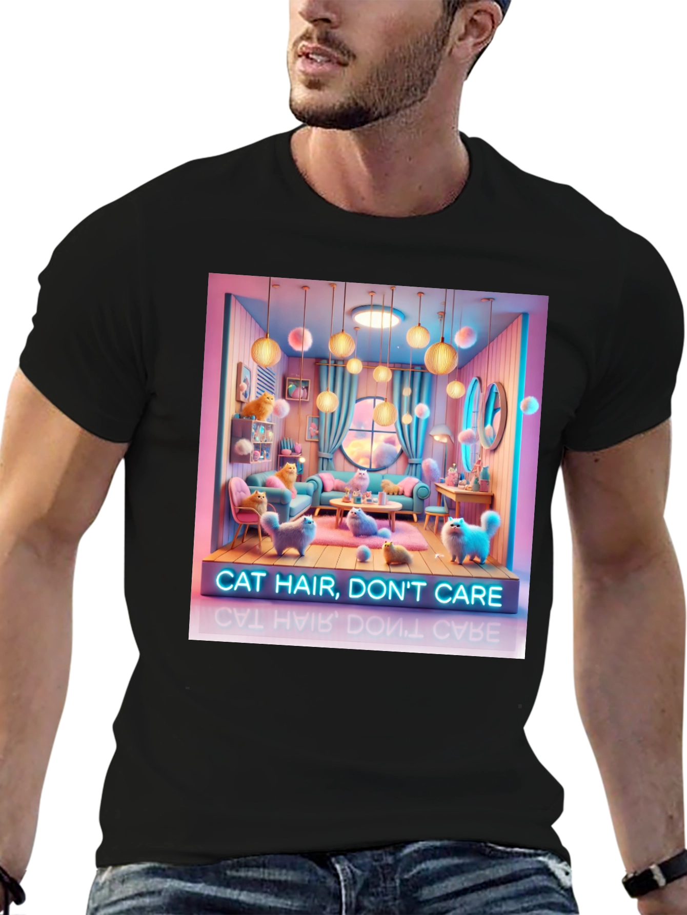 Cat Hair Dont Care Graphic Tee - Unisex