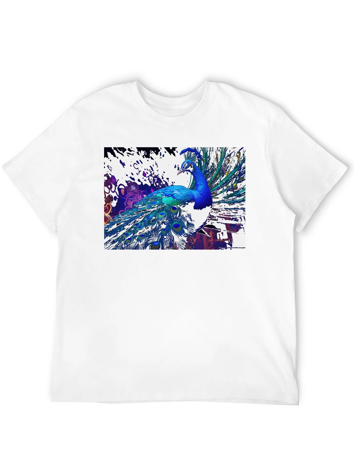 Peacock Graphic Black T-Shirt - Unique Design
