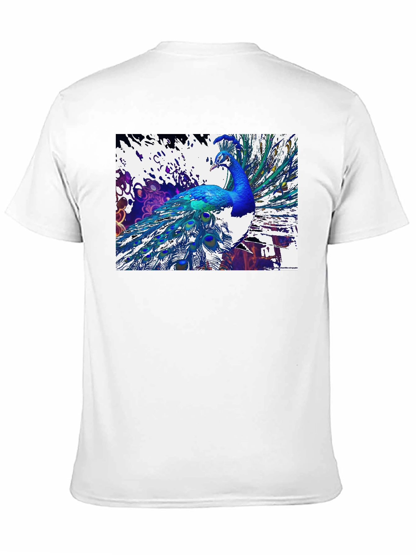 Peacock Graphic Black T-Shirt - Unique Design