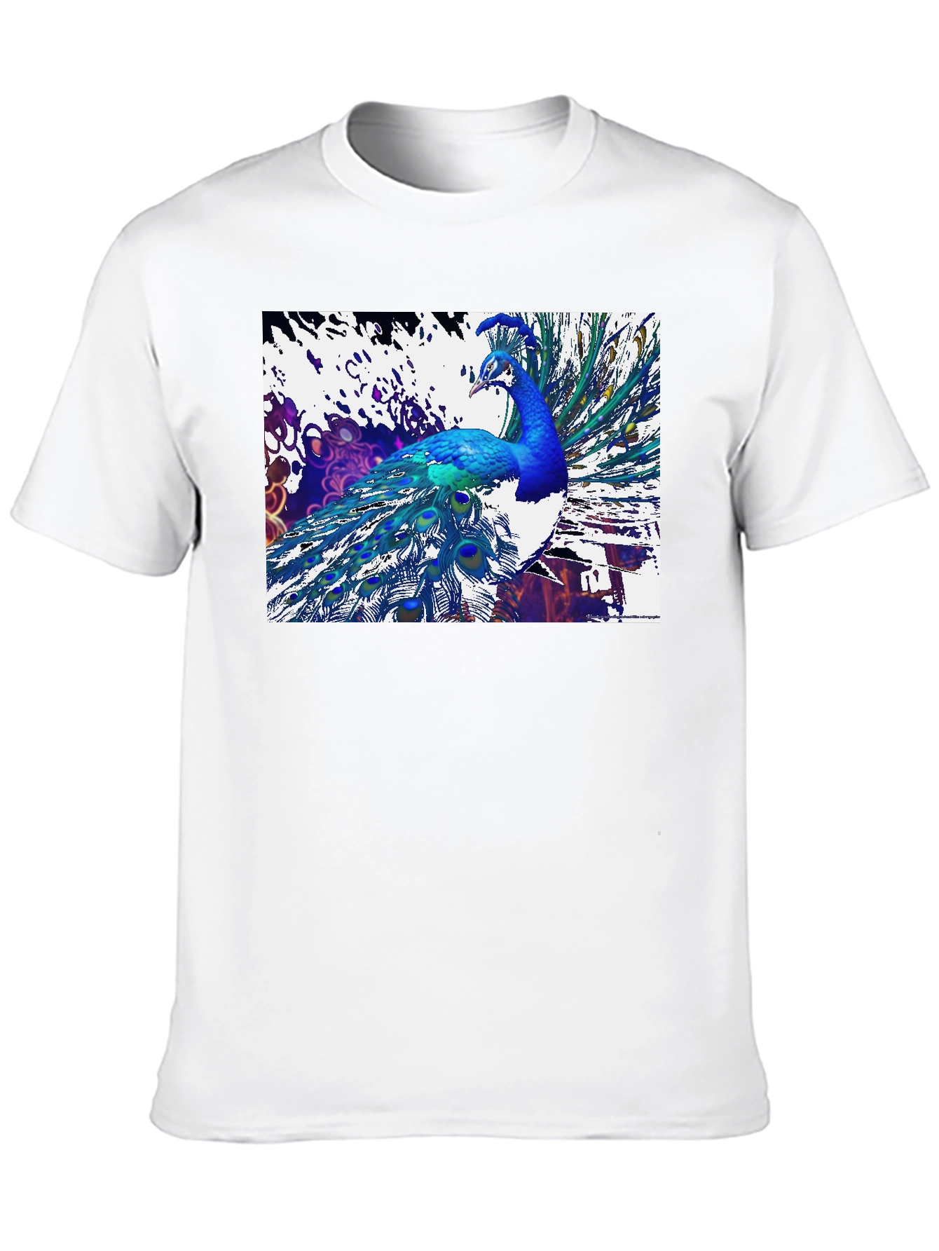 Peacock Graphic Black T-Shirt - Unique Design