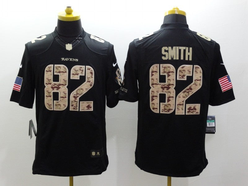Men's Baltimore Ravens Torrey Smith #82 Black Game Player Jerseys