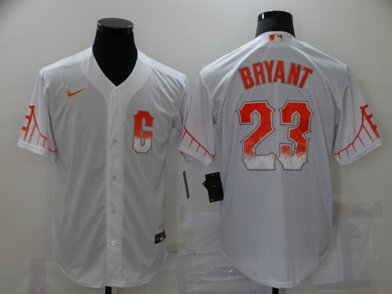 Men's San Francisco Giants Kris Bryant #23 White Replica Baseball Jerseys City Edition