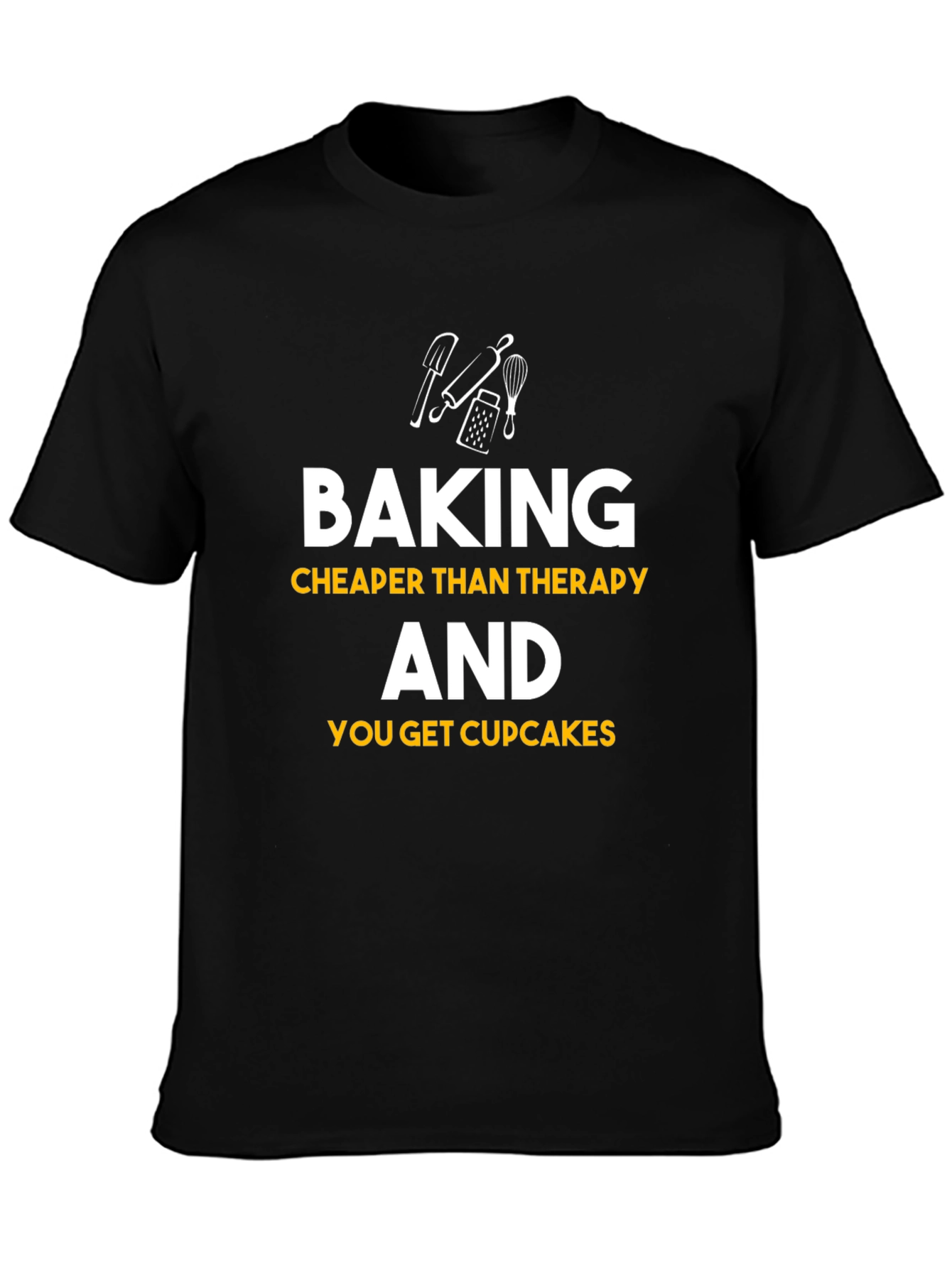 Baking Cheaper Than Therapy Black Graphic Tee
