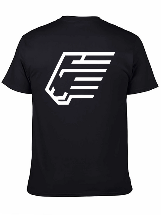 Bold Graphic Tee - Lion & Stripes Design