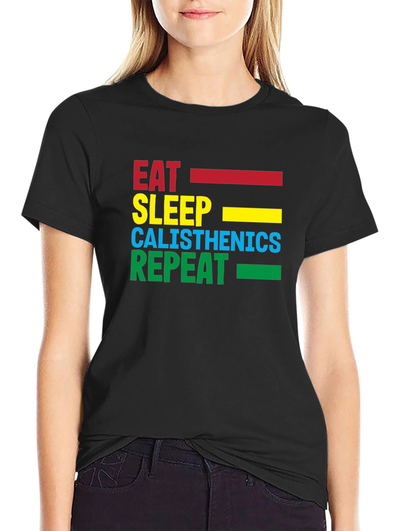 Eat Sleep Calisthenics Repeat Black T-Shirt
