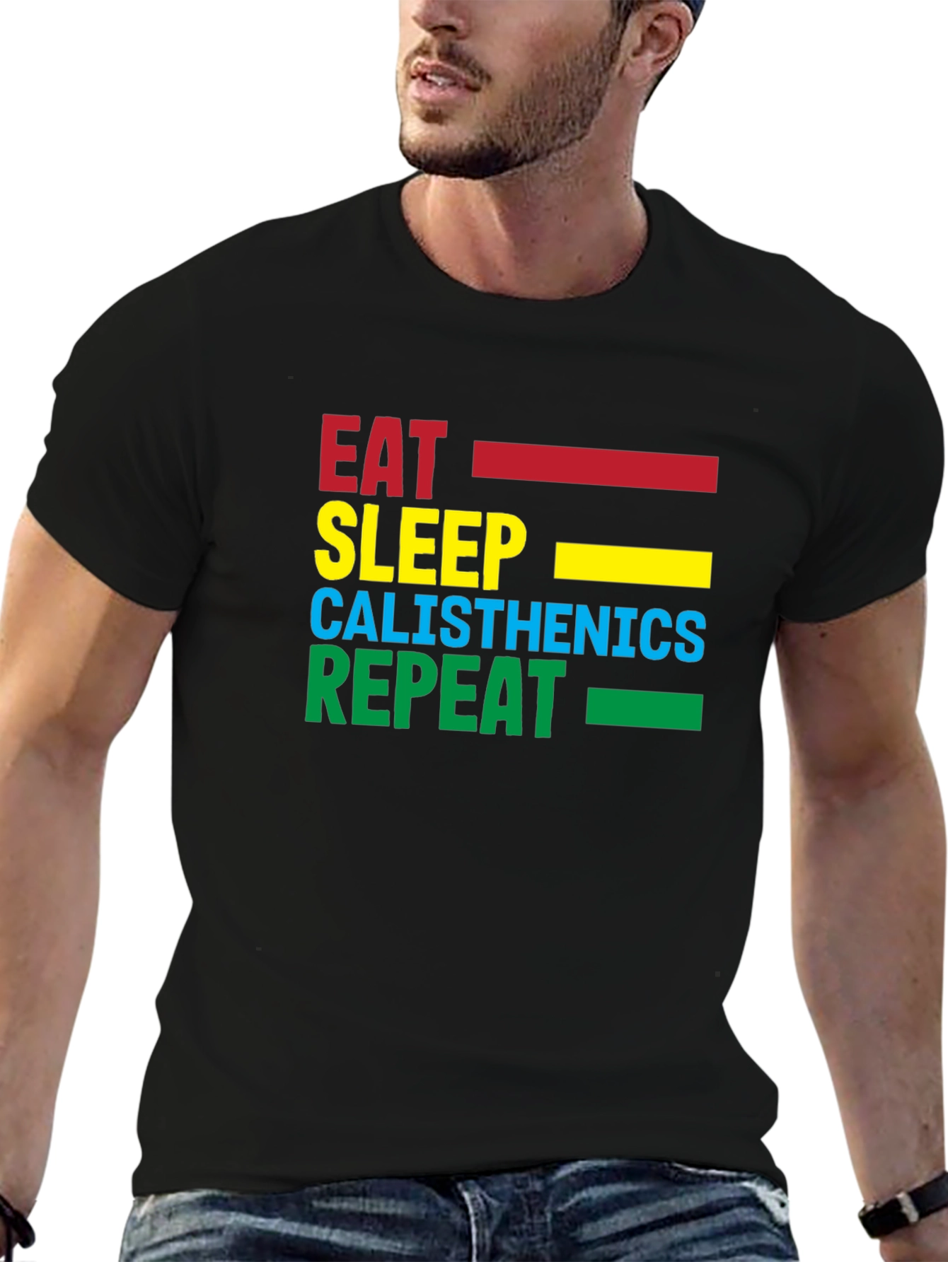 Eat Sleep Calisthenics Repeat Black T-Shirt
