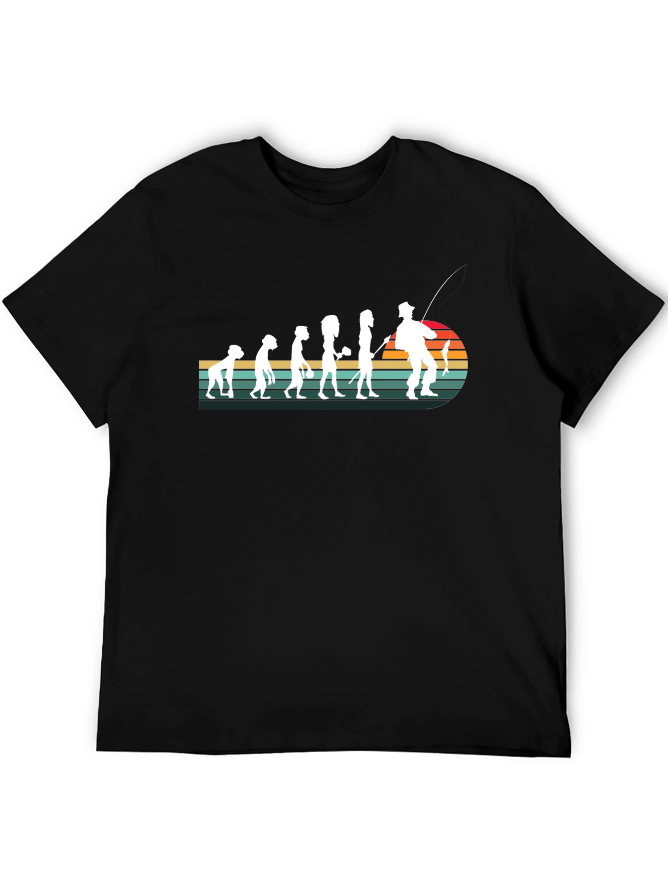 Evolution of Fishing T-Shirt - Black