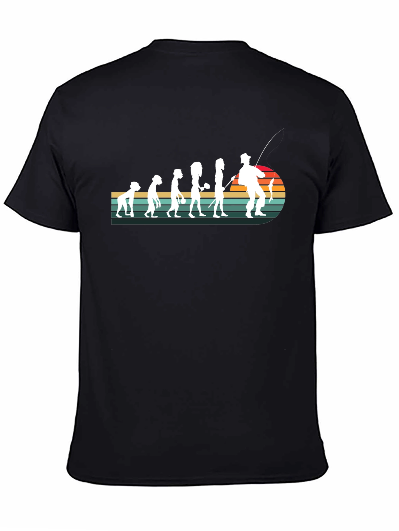Evolution of Fishing T-Shirt - Black