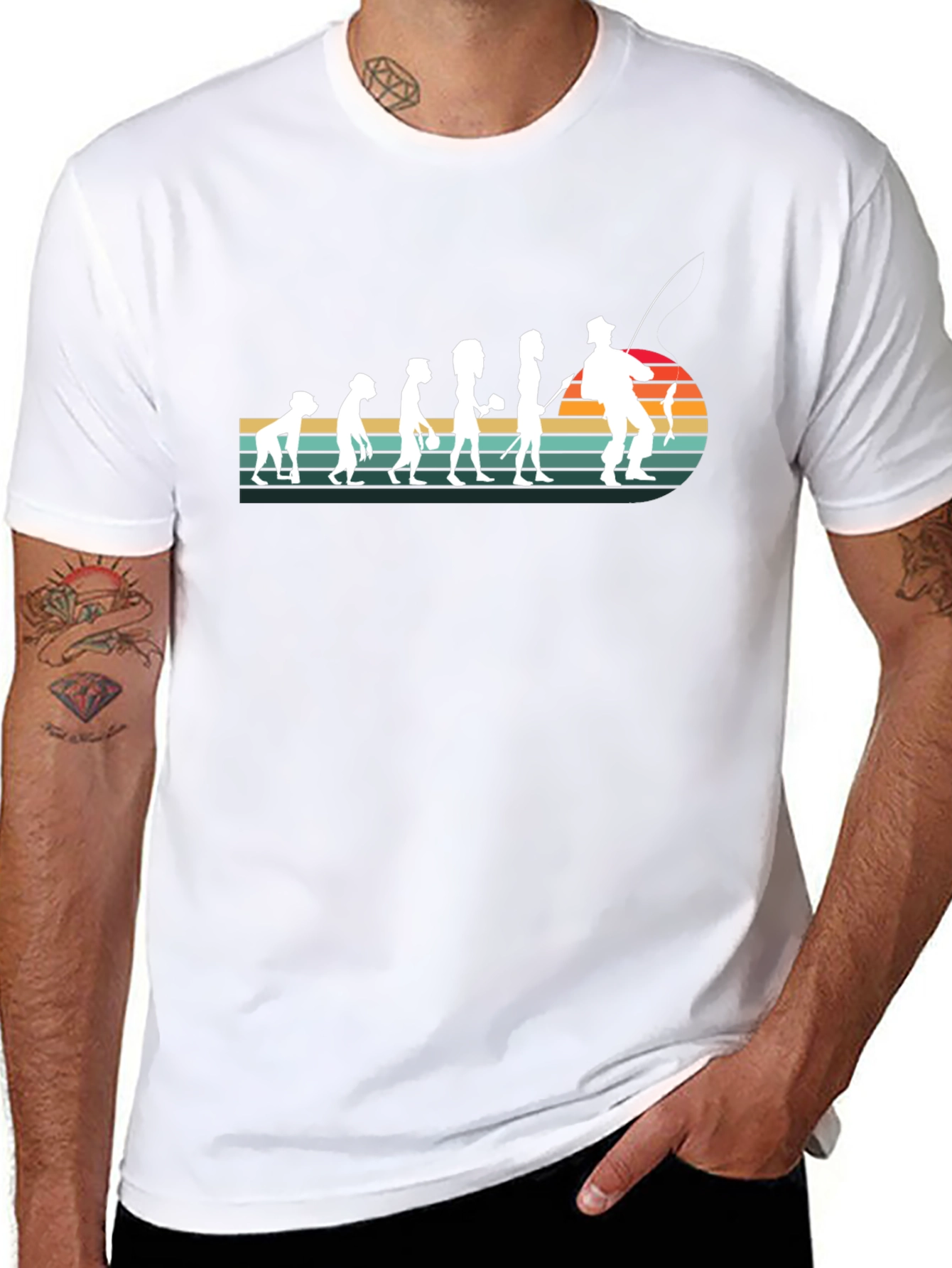 Evolution of Fishing T-Shirt - Black