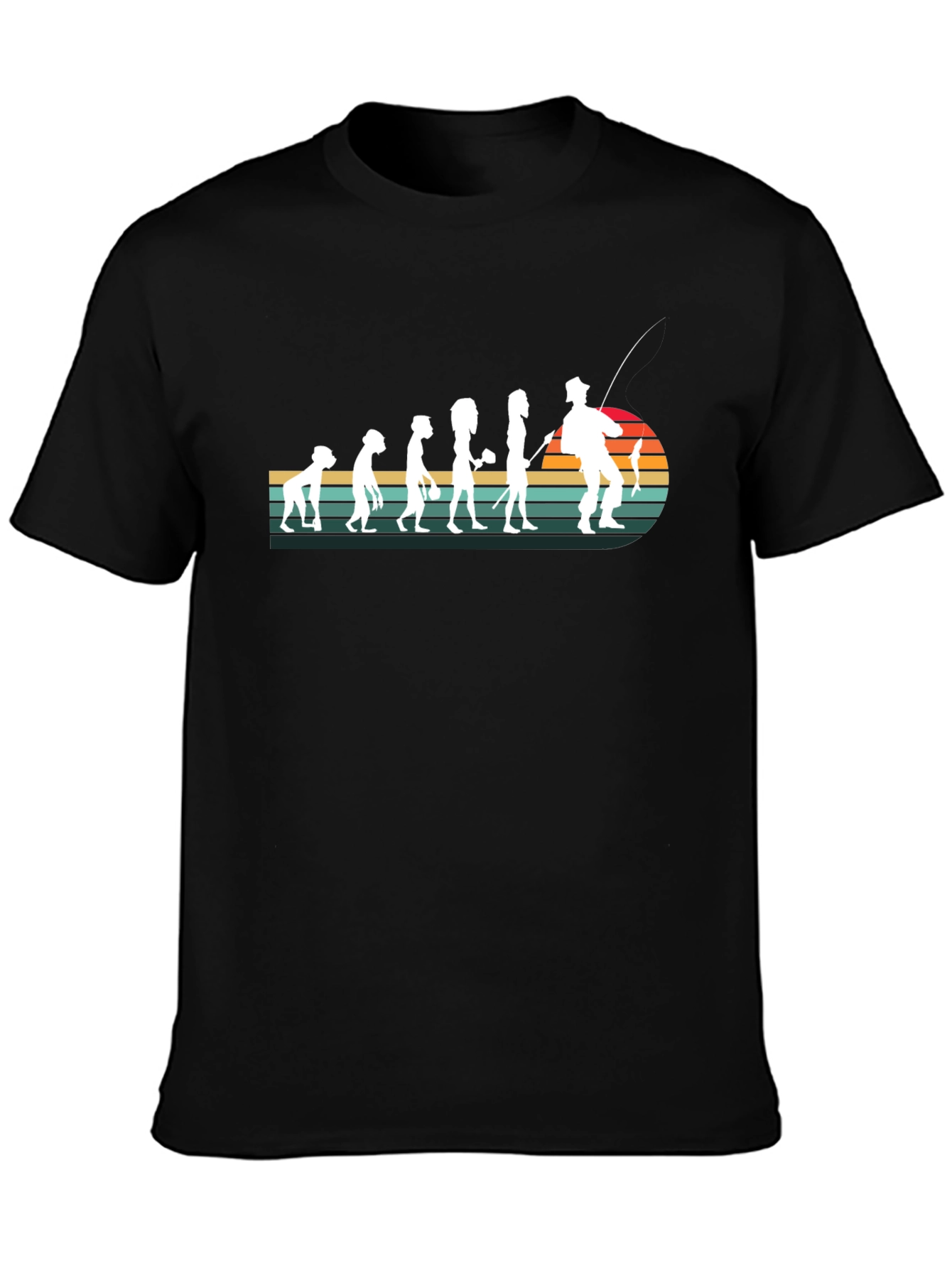 Evolution of Fishing T-Shirt - Black